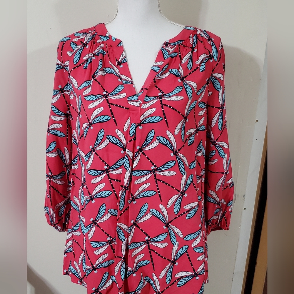 Crown & Ivy Dragonfly blouse Top Pink Size M